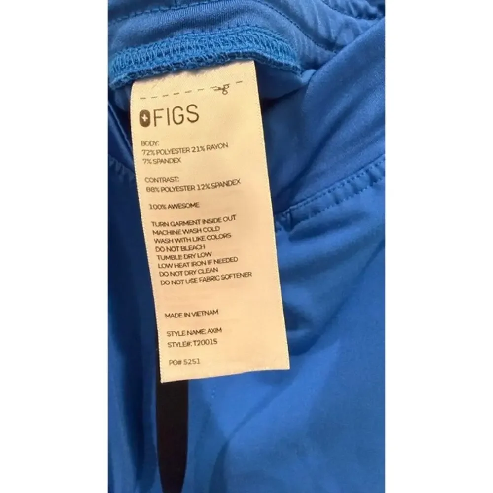 Mens Blue Elastic Waist Open Leg FIGS Size L/S